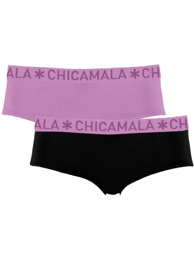 slips 2-pack zwart en lila