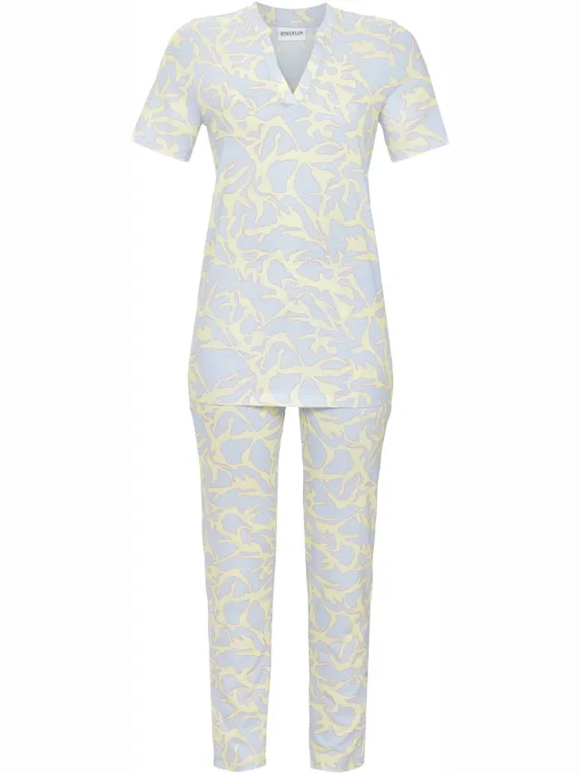 Ringella pyjama blauw aderpatroon - Blauw - Maat - 40