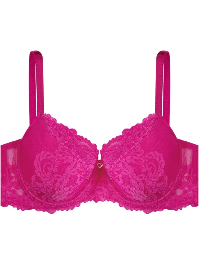 ESOTIQ Lynn - Halfgewatteerde beha - Fuchsia - Grote maten