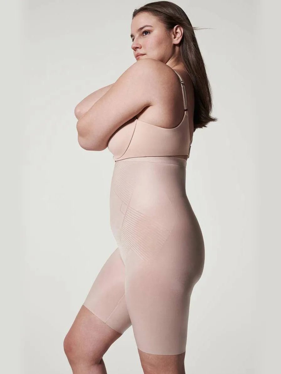 SPANX seamless medium corrigerende High-Waisted Mid-Thigh short beige, foto 4