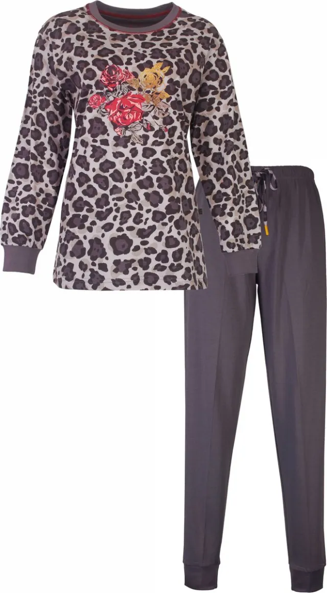 Irresistible Dames Pyjama - Katoen - Panterprint - Grijs