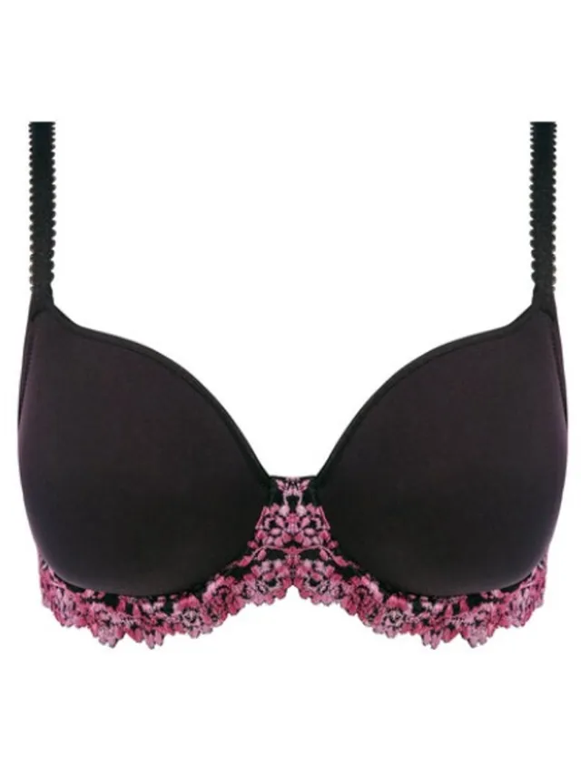 Wacoal Embrace lace Beha Kleur Zwart met paarse borduursel