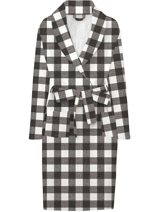 Zohome Badjas Quattro di Lino - Kamerjas voor Dames en Heren - L/ - Ochtendjas - Geschikt voor de Sauna - Grijs Dark Grey