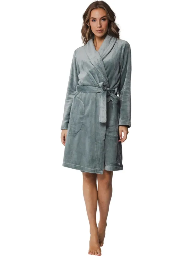 Pastunette Badjas - Mellow - Groen - Fleece