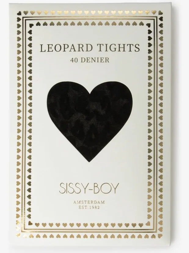 Sissy-Boy Zwarte leopard panty