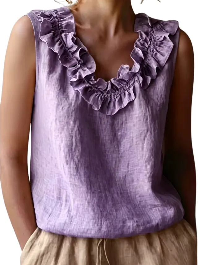 Currero Topje Dames - Top Kleding - Shirt - Blouse - Kort - Volwassen - Lichtpaars