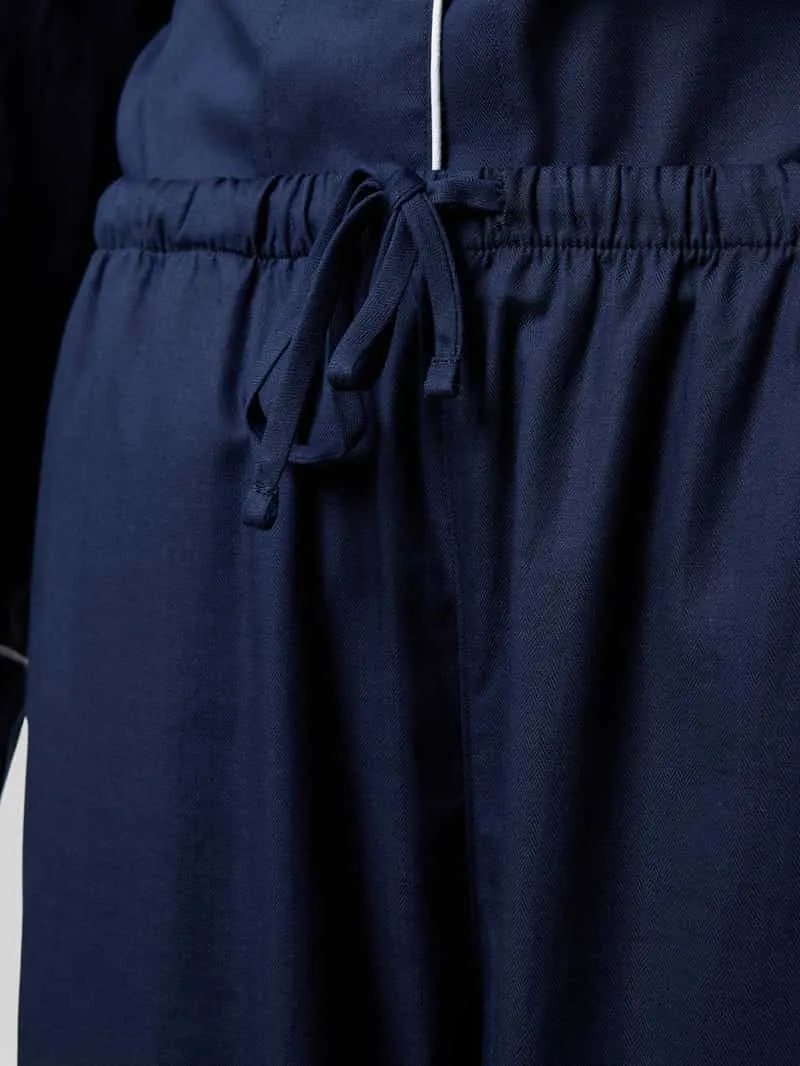 Lauren Ralph Lauren Slim fit pyjama-set van puur katoen donkerblauw, foto 2