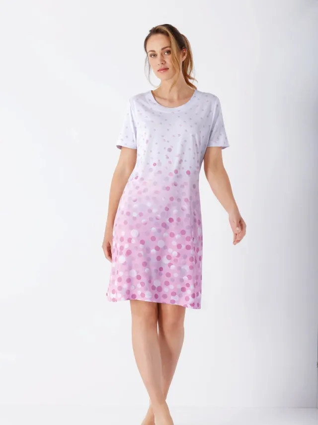 Hajo nachthemd roze confetti - Roze - Maat - 48/50