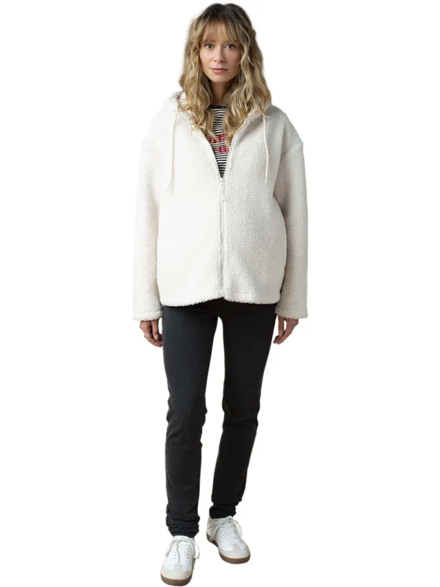 Kuschelige Tragejacke fьr Schwangerschaft und Elternzeit ENVIE DE FRAISE ecru