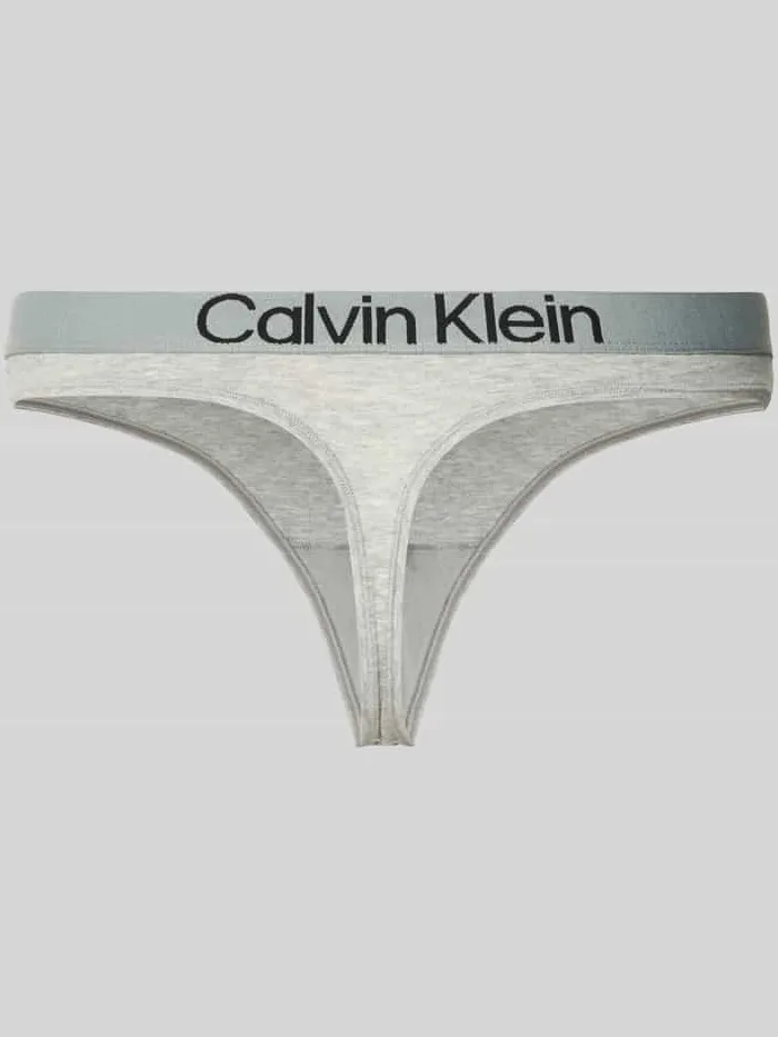Calvin Klein String met label in band model 'MAX' Lichtgrijs