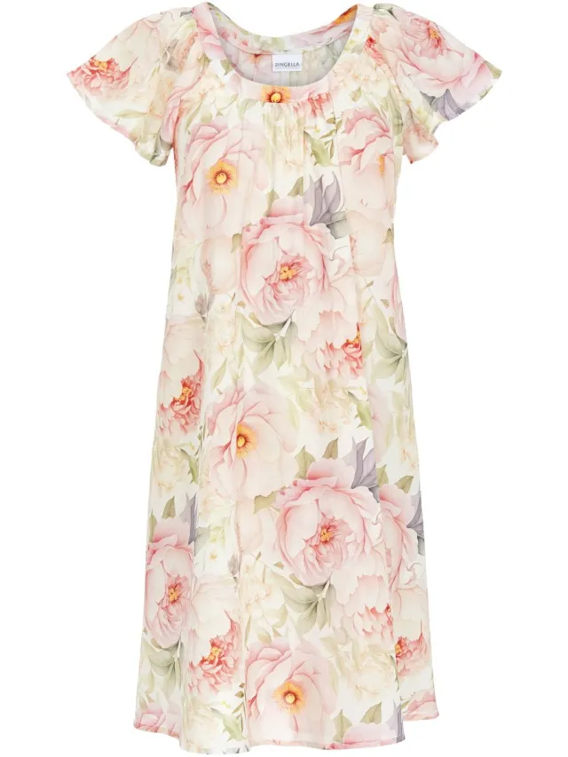 Ringella nachthemd roze rozen - Roze - Maat - 46