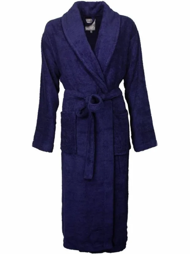 Tenderness Dames Badjas - 100% Katoen - Donker Blauw