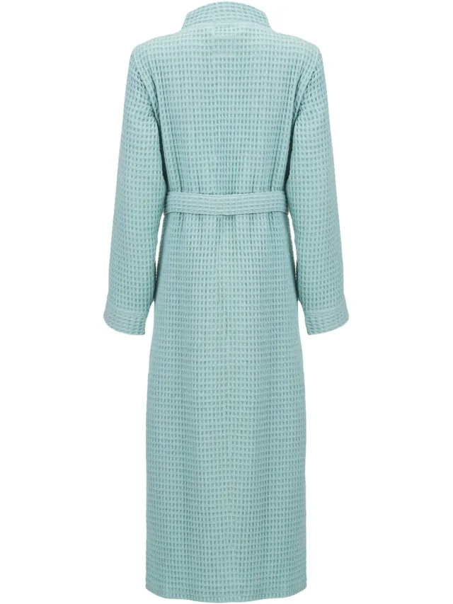 Heckettlane Badjas Wafel - Ochtendjas - Sky Blue - Geschikt voor Sauna - 70% Gerecycled Katoen 30% Andere Vezel