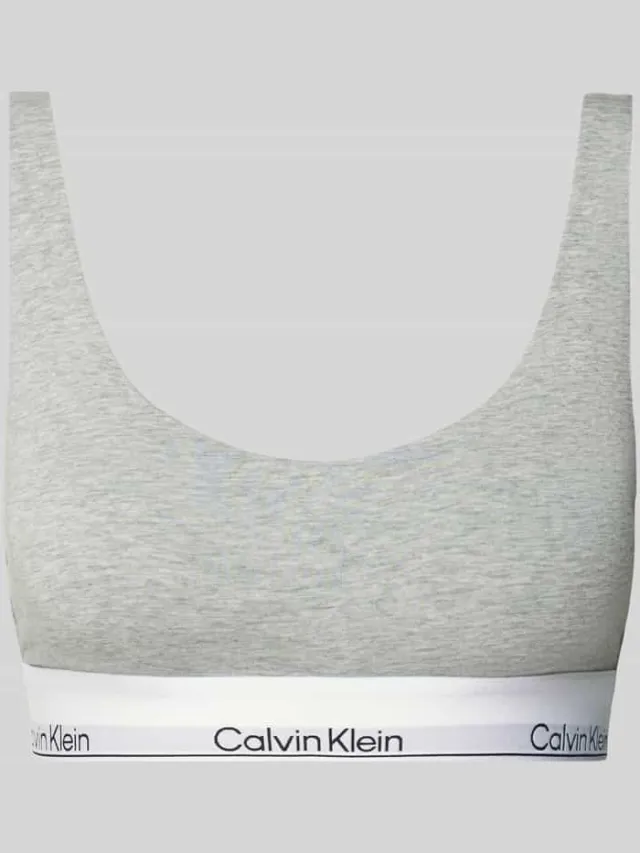 Calvin Klein Bralette met logostitching Lichtgrijs