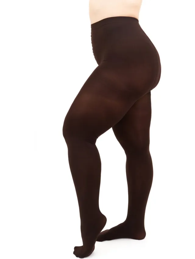 Giulia Positive Micro 3D 70den Panty (enkel in grote maten) - Koffie Donker Bruin