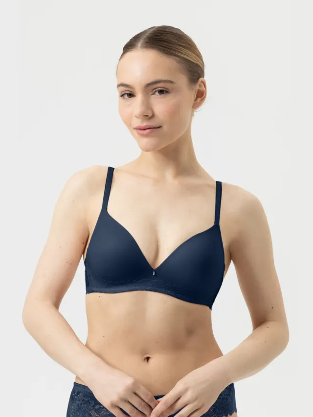 Mey Bi-stretch beha, beugelloos Serie Luxurious Night Blue blauw