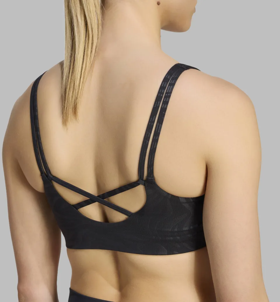 Adidas All Me Essentials Graphic Light Support sportbeha zwart, foto 8