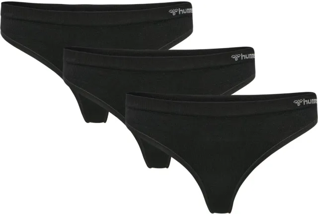 Hummel Hmljuno 3 Pack Seamless Thong BLACK