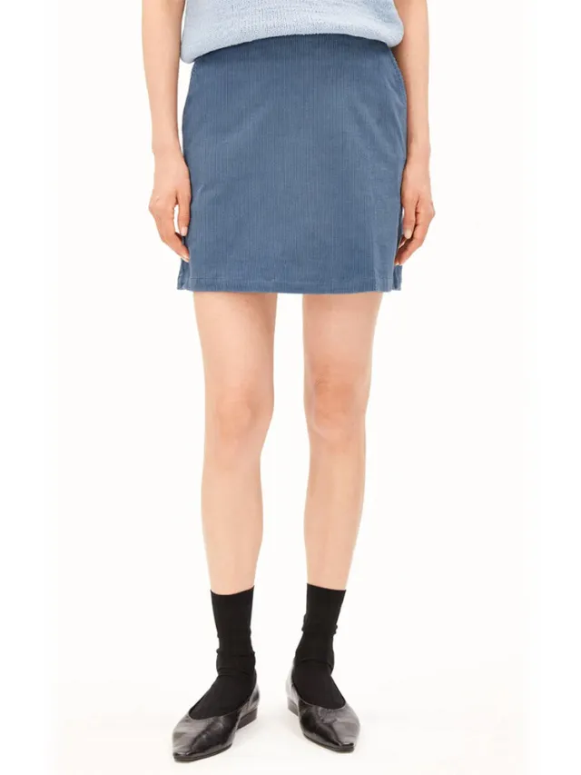 ARMEDANGELS dames vegan Minirok Corduroy Dusty Moon Blauw, foto 2