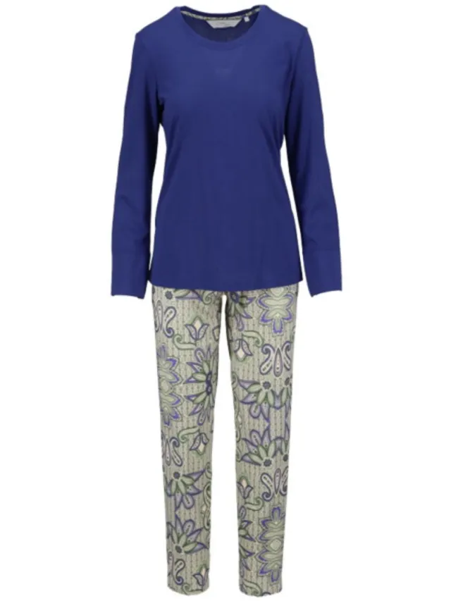 Ringella Katoenen dames pyjama royalblauw Ringella - Blauw - Maat - 36