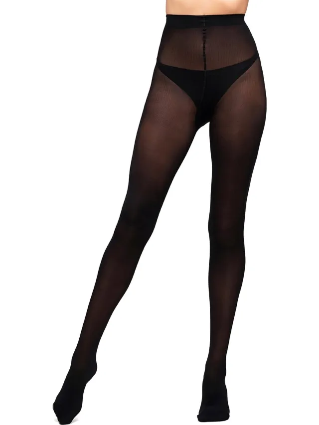 Giulia Panty - Samba 40 - Opaque - Microvezel - 3D - Extreem zacht - Dikke Panty - 40 Den - Medium - Zwart
