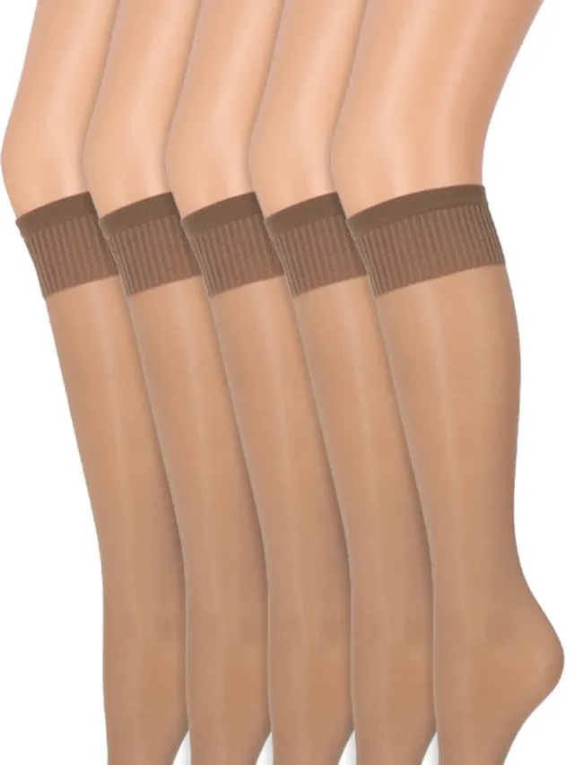 Marianne Drukvrije pantykousen | Lycra | 20 Denier | Merk: Marianne | Maat: One Size | Kleur: Perle | 5 Paar Bruin