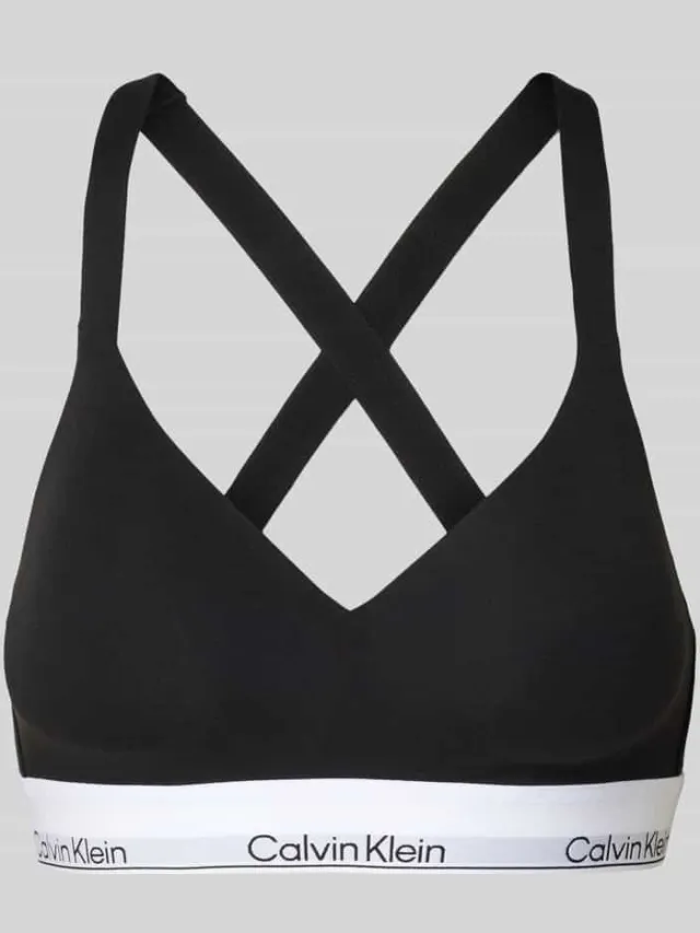 Calvin Klein Bralette met gewatteerde cups, model 'Lift' zwart, foto 2