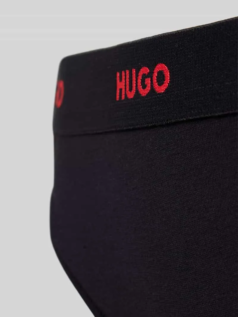 Hugo String van katoenmix, model 'HUGO ID THONG' Zwart