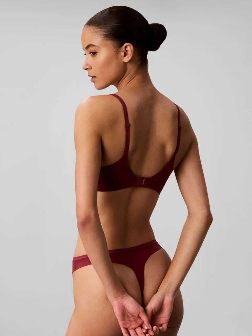 Calvin Klein voorgevormde push-up bh met beugel - donkerrood, foto 3