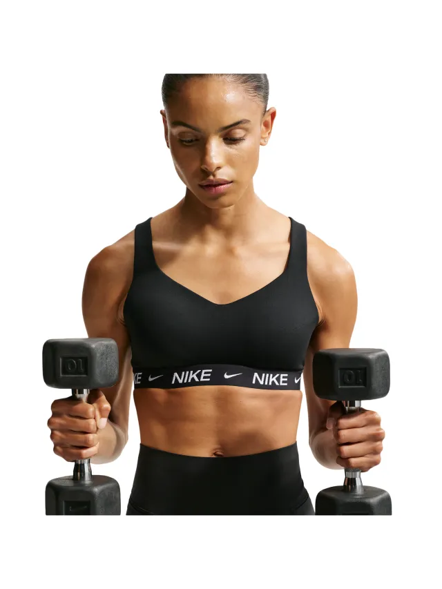 Nike Indy High-support Adjustable Sports Bra Sportbeha's/Sportvesten Dames - Zwart - Katoen Jersey