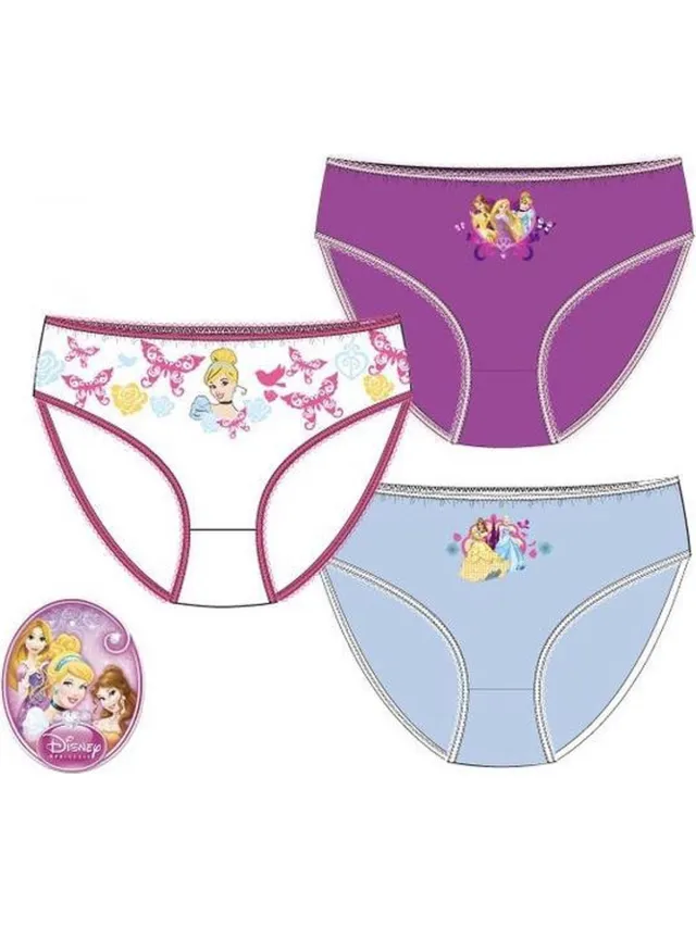 Disney Princess - 3x onderbroek - maat 116/128 (6/8 jaar) Paars