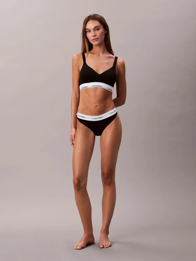 Calvin Klein Lift Bralette van katoen en modal - zwart - S (1)