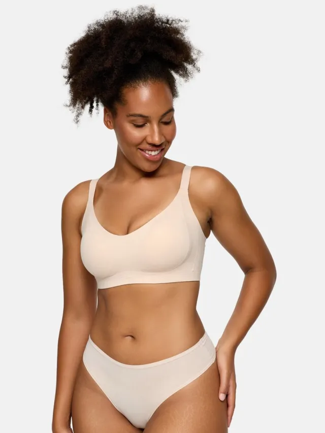 cfab Naadloze compacte push-up bh - Sand-M - BH Zonder Beugel Voorgevormd - Ondergoed - Naadlos Zand