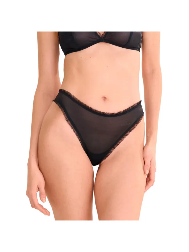 Lisca Tanga's Lisca Braziliaanse laag uitgesneden SHINY STAR Cheek Zwart