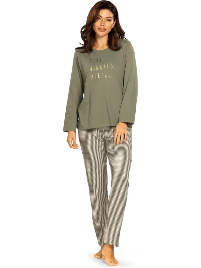 Comtessa Dames Pyjama 'Five Minutes More' Green Groen