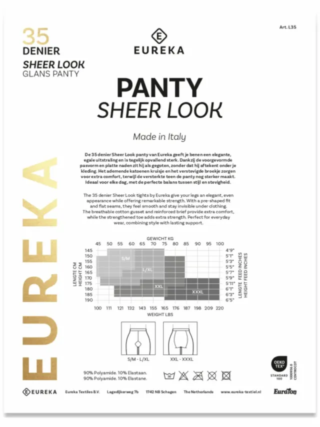 Eureka 35 denier glanspanty Naturel