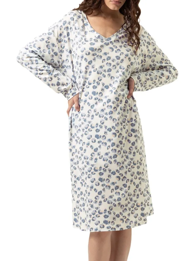 Mey Dames nachthemd Wild Violets sleepy blue