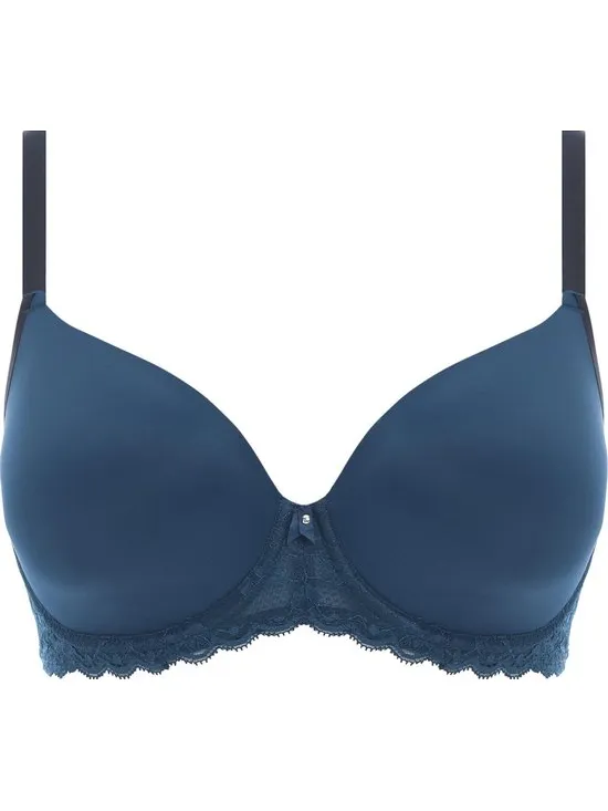 Freya OFFBEAT UW Moulded Demi T-shirt Bra Vrouwen Beha - POSEIDON Blauw