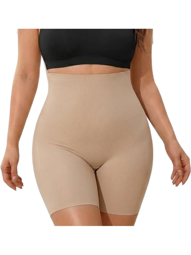 Shapetape Corrigerende High Waist Short met Pads – Maat S – Beige – Naadloze Shapewear Dames - Butt Lift & Buikcorrectie – Naadloze Shaping Short - Push Up Effect - Corrigerend Ondergoed Dames - Onzichtbaar onder Kleding - Shapetape