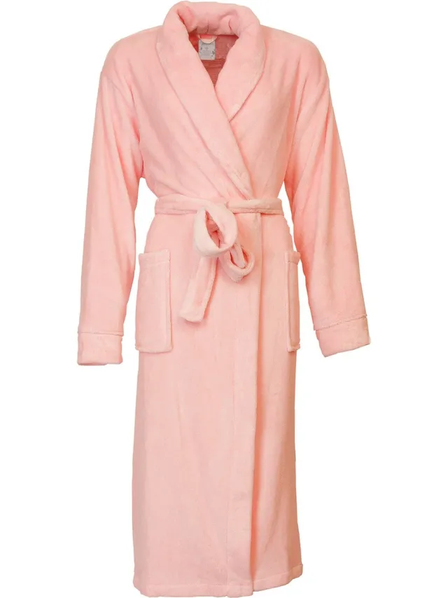 Tenderness Dames Badjas - Kamerjas - Fleece - Melange Roze