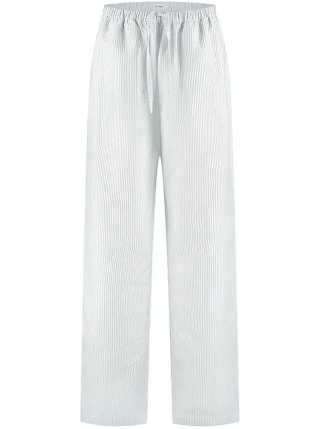 Yumeko pyjamabroek dames katoen TENCEL™ wit/blauw stripe xl White-Blue Stripe