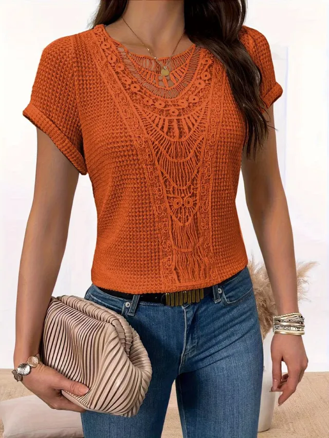 Currero Topje Dames - Top Kleding - Shirt - Blouse - Kort - Volwassen - Marineblauw