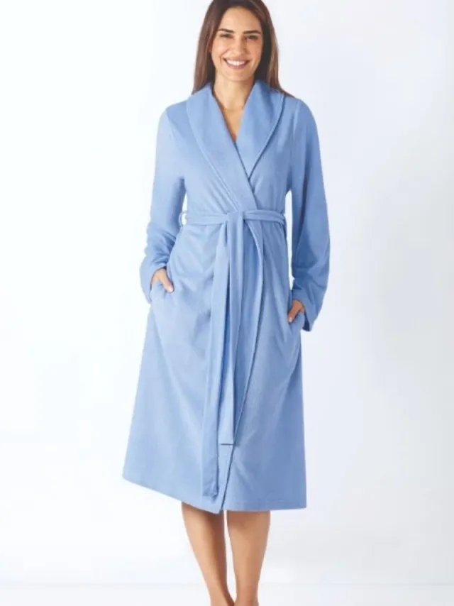Hajo Badstof dames badjas hemelsblauw Hajo - Blauw - Maat - 48/50