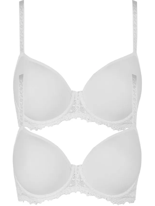Nina von C. 2-pack spacer bh met beugel Millefleurs Wit Wit