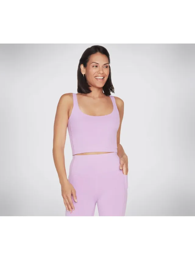 Skechers Performance Goflex Joy Longline Beha Nylon Dames Lichtpaarse Sportbh