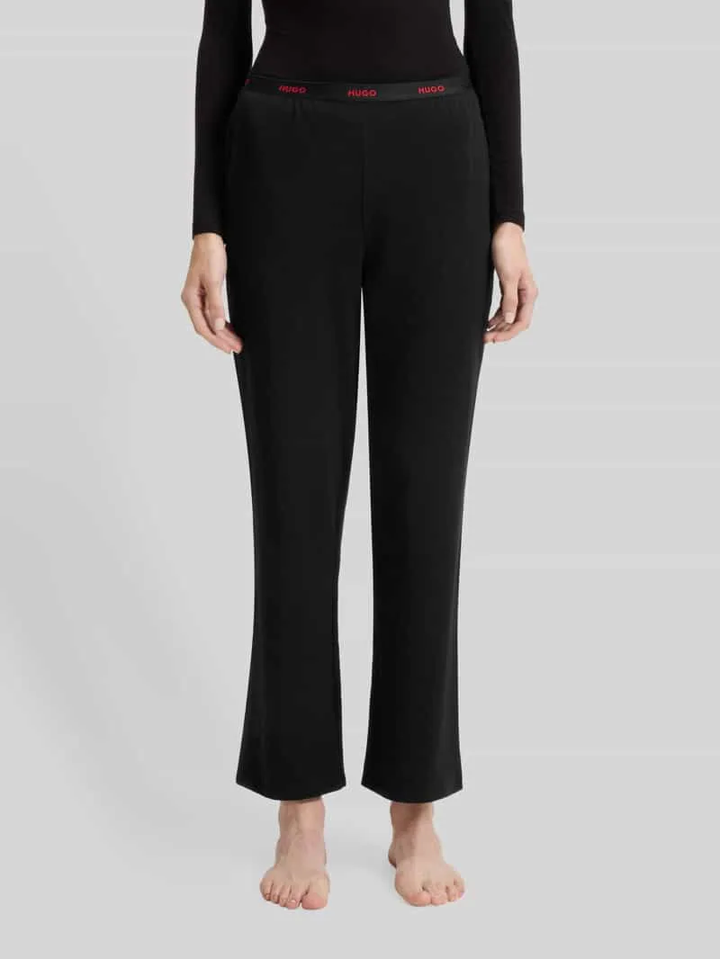 Regular fit pyjamabroek van een mix van katoenjersey, model 'STYLE HUGO ID PANTS' zwart, foto 3