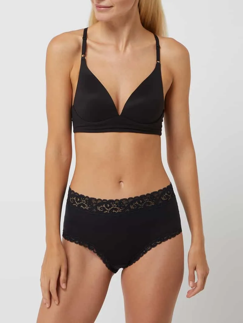 Hanro Slip met kant, model 'Moments' zwart, foto 4