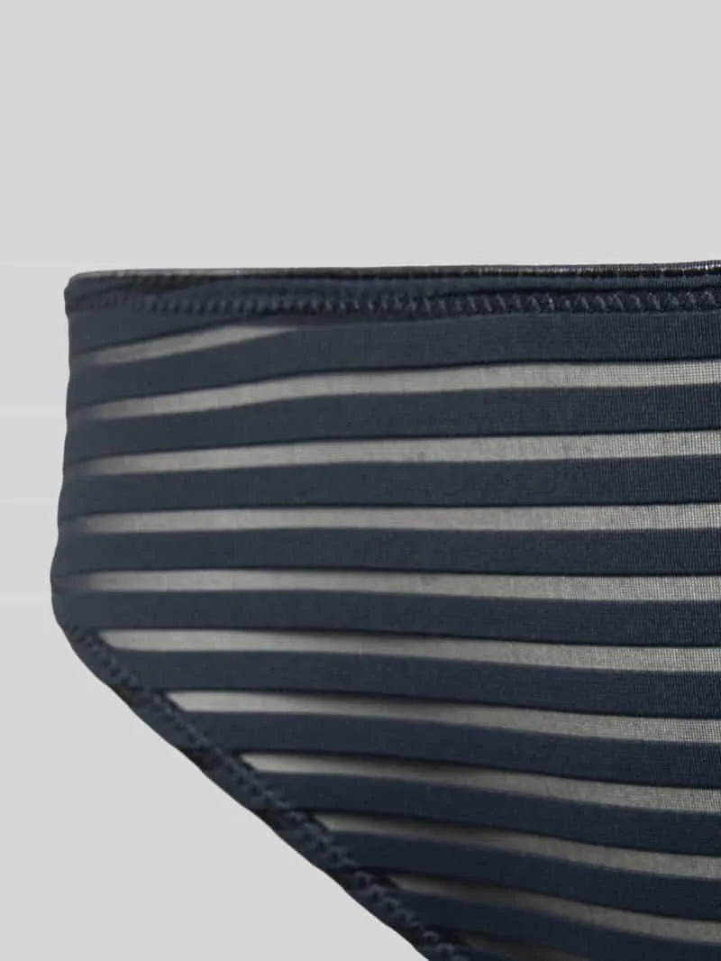 Marc O'Polo Slip met semi-transparant streepmotief Marineblauw