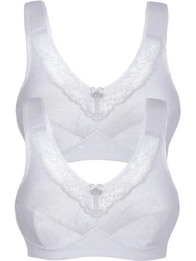 Susa 2-pack ontlastings-BH zonder beugel Basic wit wit