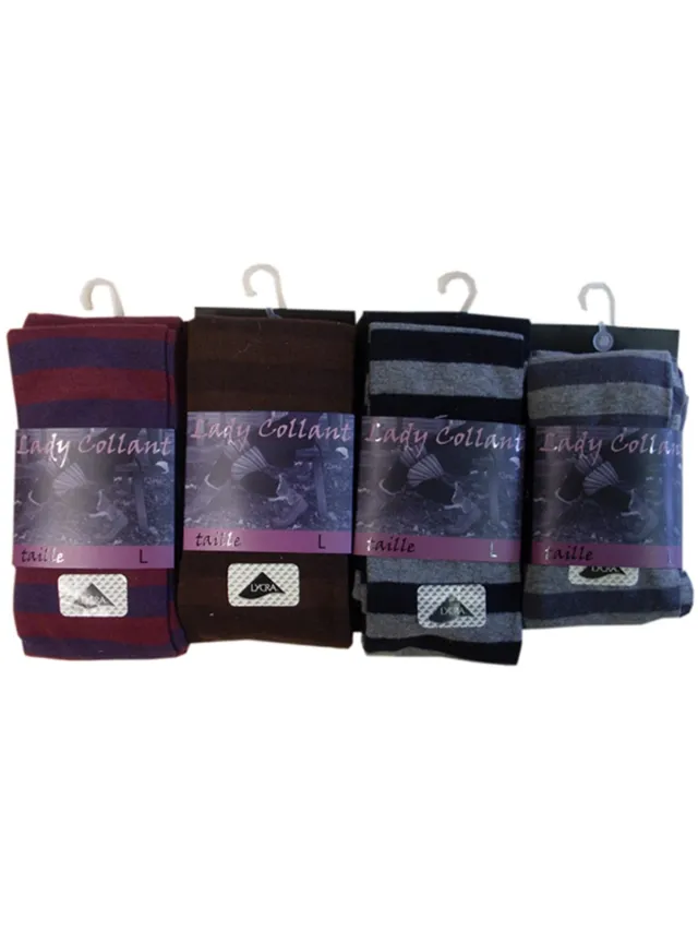 inter socks Dames collant 80% katoen- fantasie bi-colheel- 5 stuks - Assortiment kleuren
